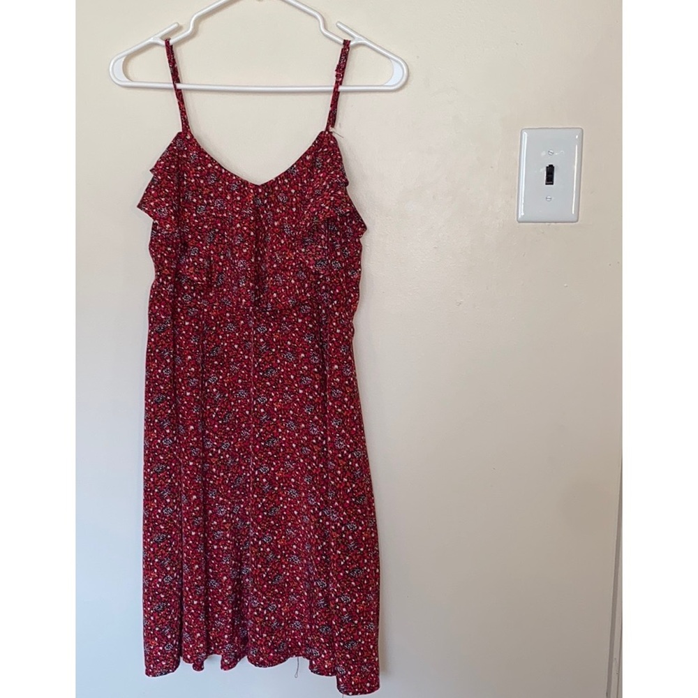 Red Silk-like Summer Dress